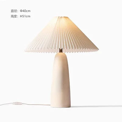 Afralia™ Pleated Ceramic Table Lamp LED E27 Nordic Design Minimalist Modern Light