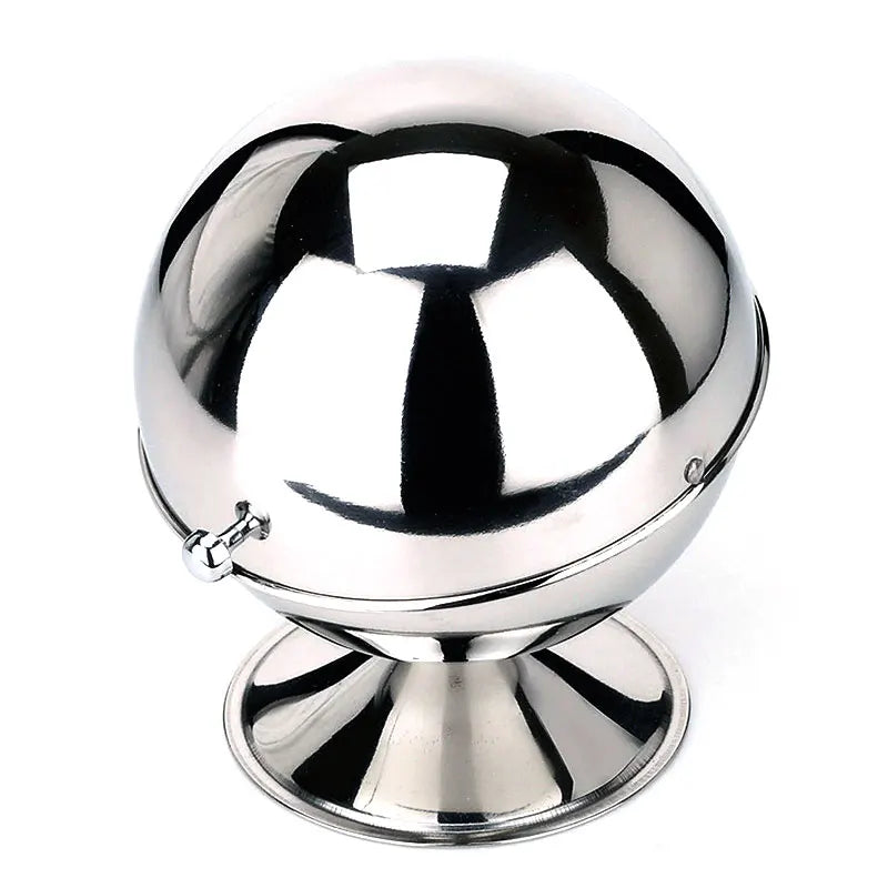 Afralia™ Stainless Steel Spherical Sugar Bowl Seasoning Spice Tank