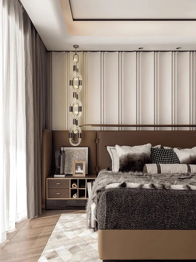 Afralia™ Gold High Ceiling LED Pendant for Trendy Decor in Living Room Villas