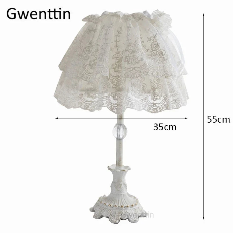 Afralia™ Nordic Lace LED Table Lamp for Home Decor and Wedding Bedroom Lighting