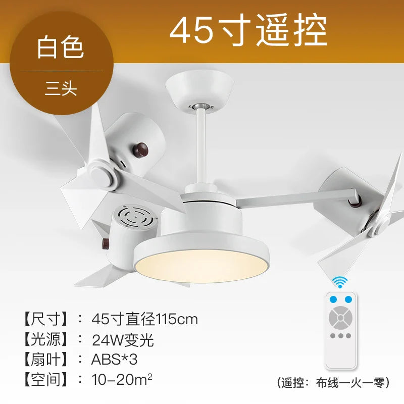 Afralia™ Ceiling Fan Lamp Invisible European Style Bedroom Electric Fan Simple Design