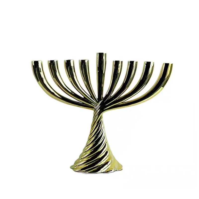 Afralia™ Gold Geometric Twist Candle Holder Set for Stylish Home Decor