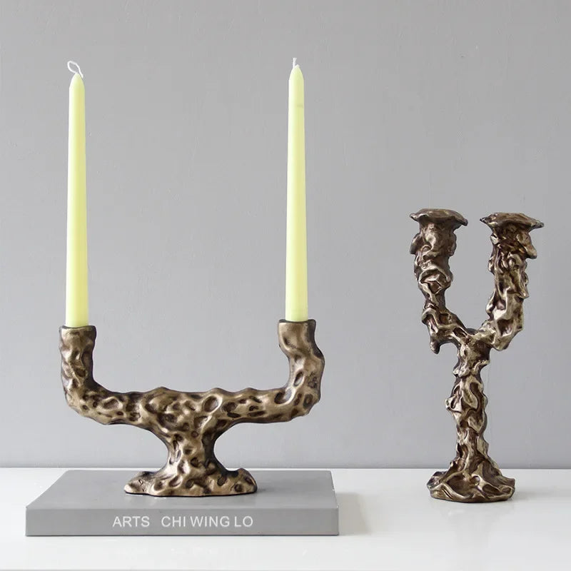 Vintage Resin Candlestick Candelabrum by Afralia™ - Home Decor & Wedding Accent