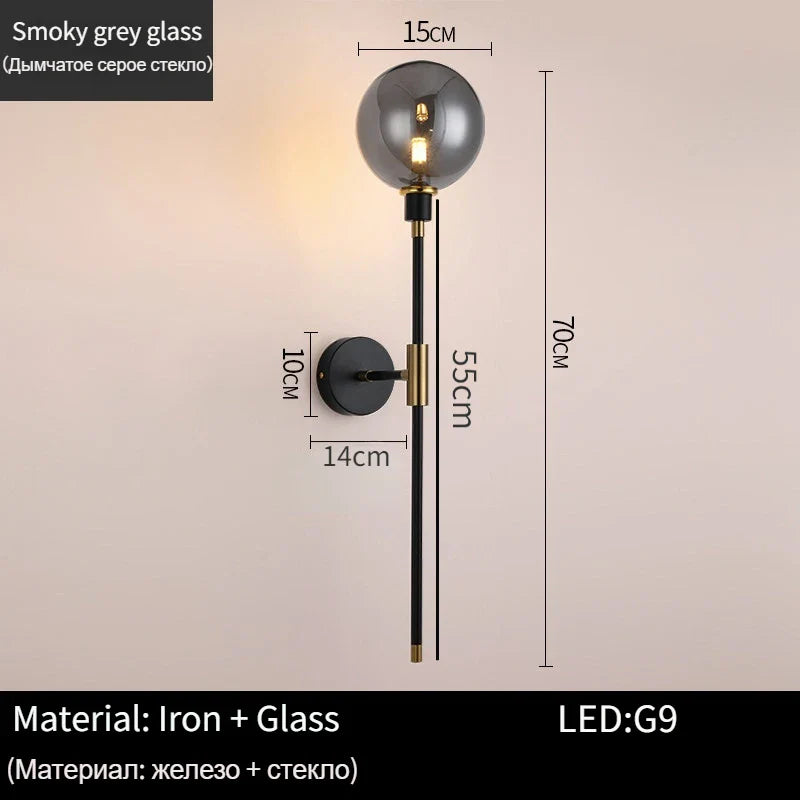 Afralia™ Glass Ball Wall Lamp for Modern Home Decor & Lighting Fixture