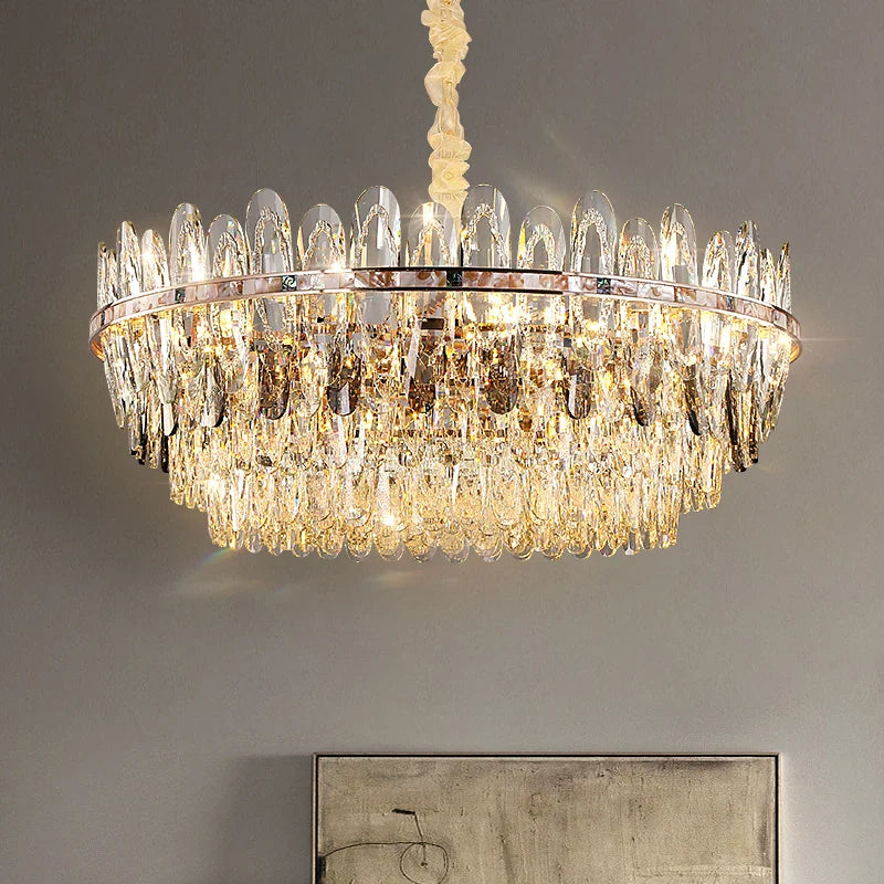 Afralia™ Crystal Chandelier Light: Modern LED Living Room Dining Bedroom Luxury