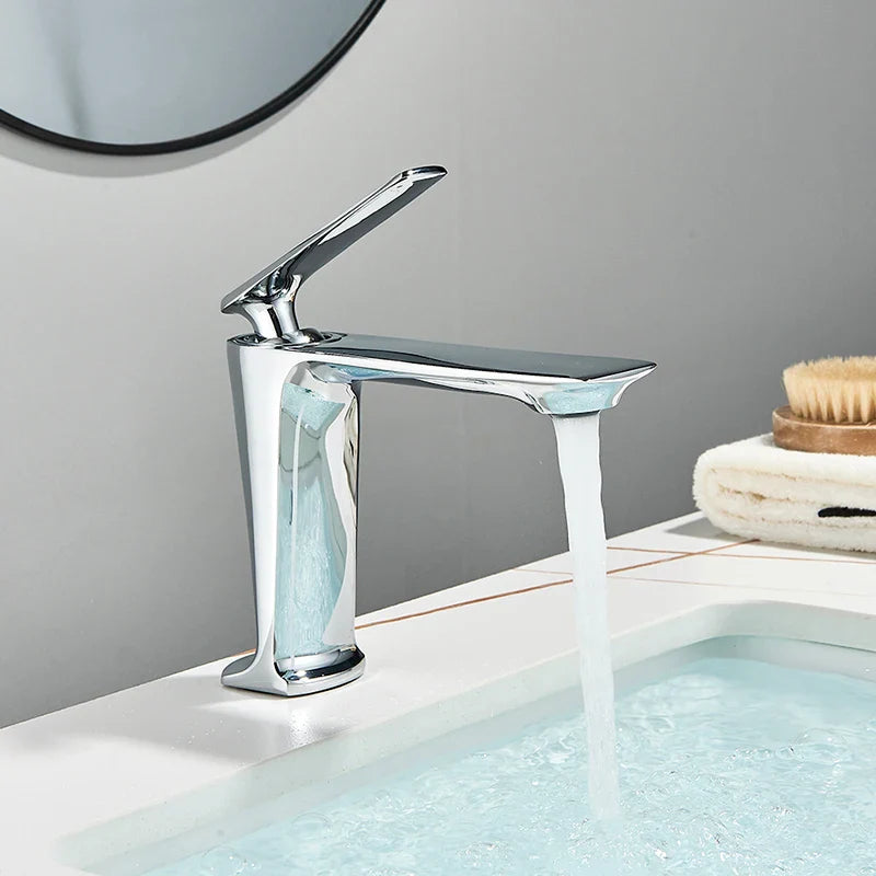 Afralia™ Black Basin Mixer Faucet for Bathroom Vanity, Deck Mounted Hot and Cold Water Tap