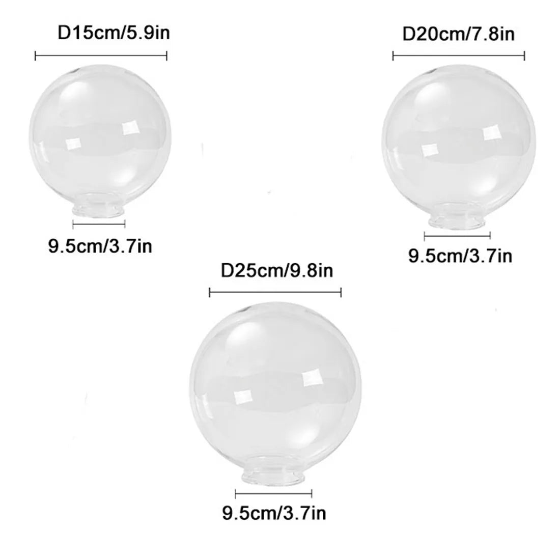 Afralia™ Acrylic Round Globe Lamp Shade for Outdoor Post Pillar Lawn Lighting