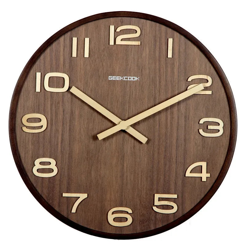 Afralia™ Bamboo Wall Clock Modern Design Living Room Decor Timepiece