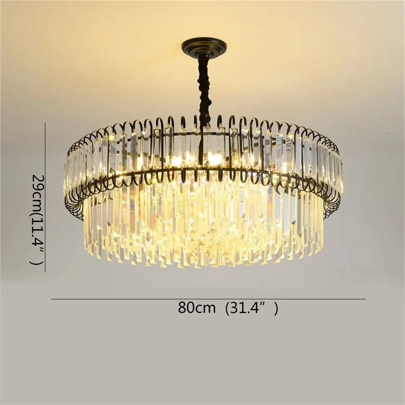 Afralia™ Light Luxury Crystal Chandelier for Dining, Living, & Bedroom - Modern, Simple Design
