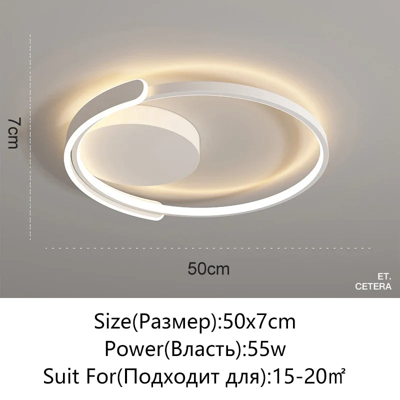 Afralia™ Modern LED Chandelier Living Room Kitchen Lamp Black Chrome Fixture