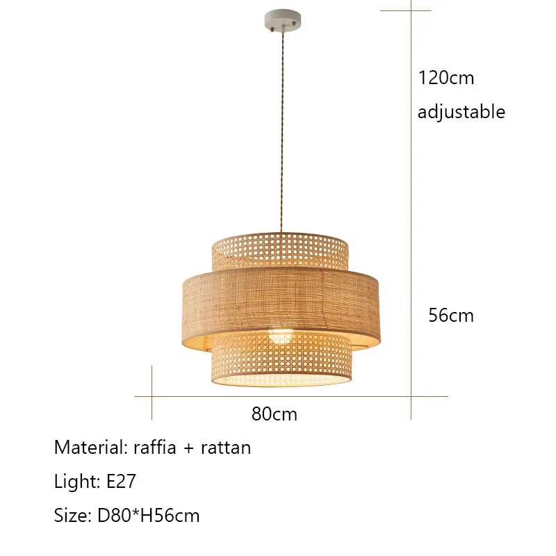 Afralia™ Vintage Rattan Pendant Lights for Nordic Wabi Sabi Living Space