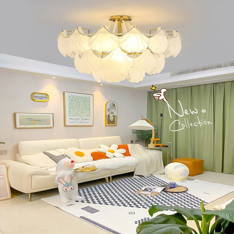Afralia™ Crystal Pearl Chain Chandelier: Luxe Hanging Lamp for Exquisite Home Decor