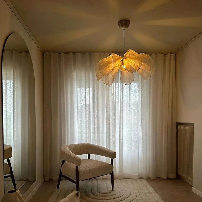 Afralia™ Nordic Wabi Sabi Fabric Chandelier Pendant Lamp for Home Decor Lighting