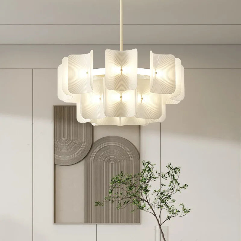 Afralia™ LED White Ceiling Chandelier Dimmable Pendant for Modern Luxury Living and Dining Rooms