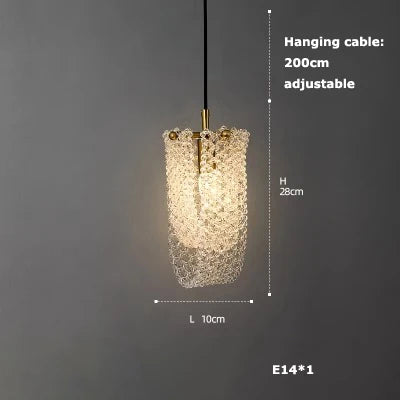 Afralia™ Art Deco LED Glass Ceiling Chandelier Pendant Light - Vintage American Style