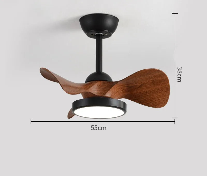 Afralia™ 22" Children Room LED Ceiling Fan Light Remote Control Small Fan Lamp
