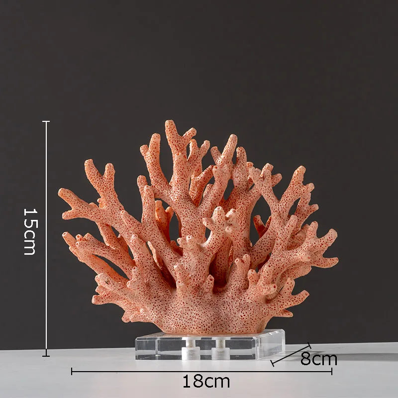 Afralia™ Coral Resin Statue Desk Decoration Modern Home Decor Ornaments