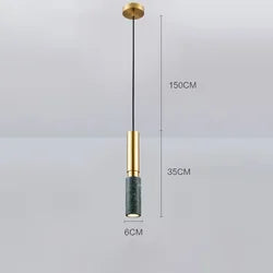 Afralia™ Long Tube Marble Ceiling Chandelier LED Pendant Light