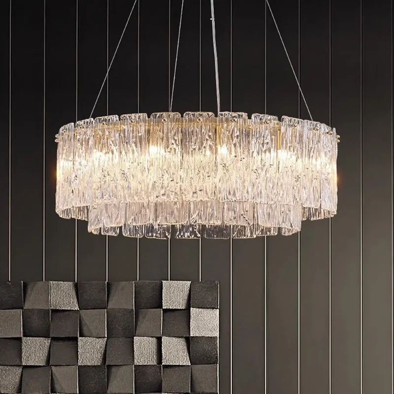 Afralia™ Crystal Ceiling Chandelier for Luxe Living Room & Dining Table Lighting