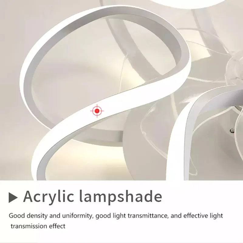 Afralia™ LED Ceiling Fan with Remote Control, Modern Silent Lighting Fixture for Bedroom and Dining Room