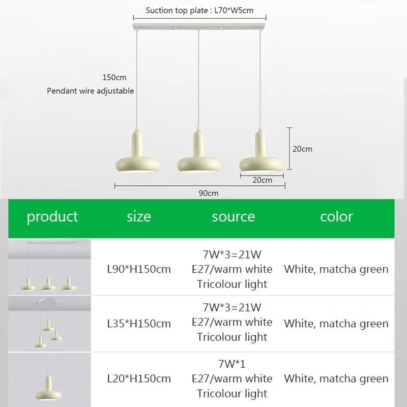 Afralia™ Disc Shaped LED Pendant Light in Cream White Green for Bedroom Living Rooms