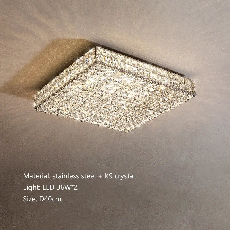 Afralia™ Crystal Led Ceiling Chandelier for Living Room Bedroom Interior Lighting