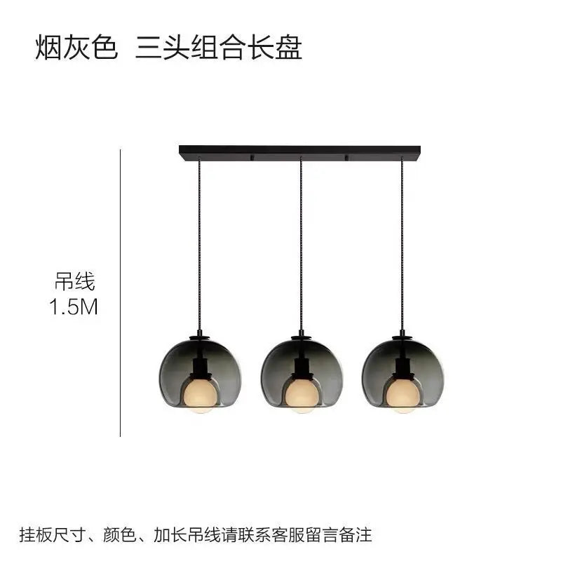 Afralia™ Nordic Glass Ball LED Chandelier - Modern Luxury Dining & Bedside Lights