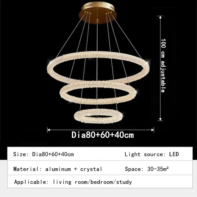 Afralia™ Nordic K9 Crystal LED Chandelier for Elegant Home Decor Lighting
