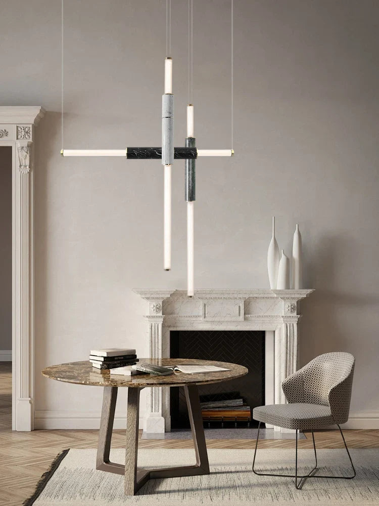 Afralia™ Black Marble Pendant Light for Dining Room Ceiling - Luxury Adjustable Fixture