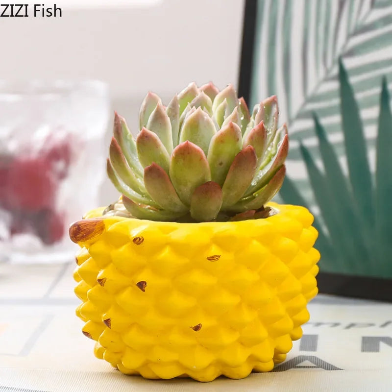 Afralia™ Watermelon Shape Vase Green Plant Pot Cartoon Fruits Room Decor