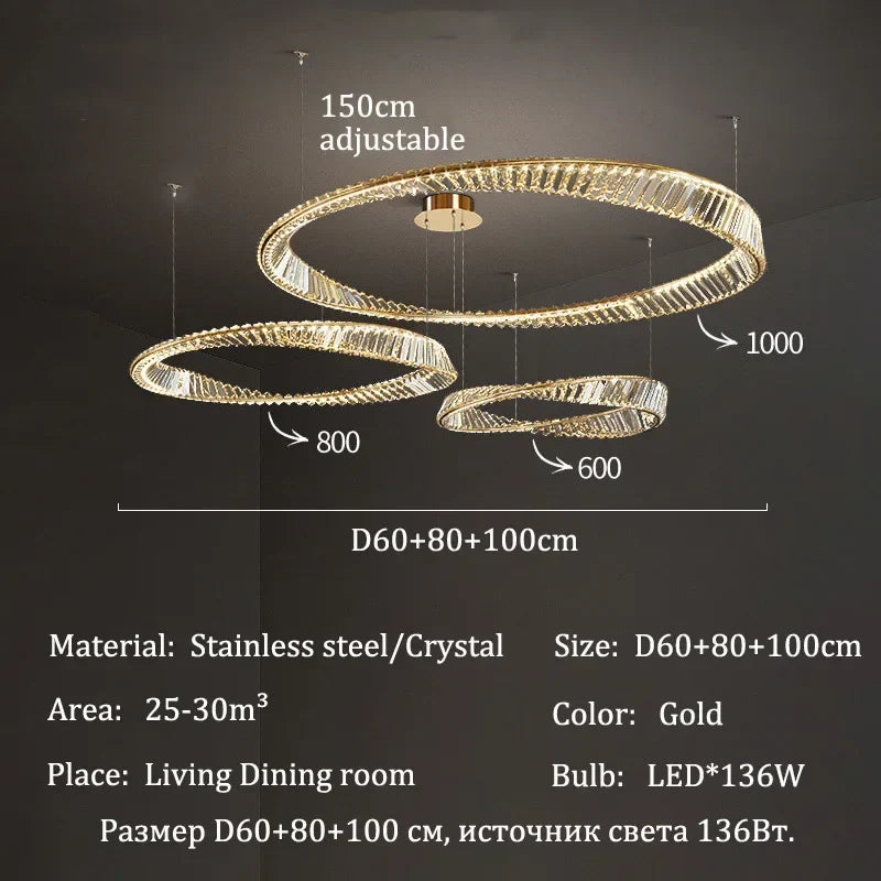 Afralia™ Crystal Pendant Lights: Modern Luxury LED Chandelier for Home Dining Room Decor