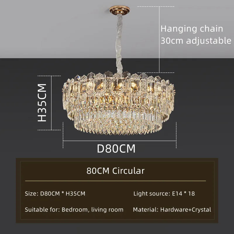 Afralia™ Luxury Crystal Chandelier Modern Ceiling Light for Bedroom Living Room Hall Hotel
