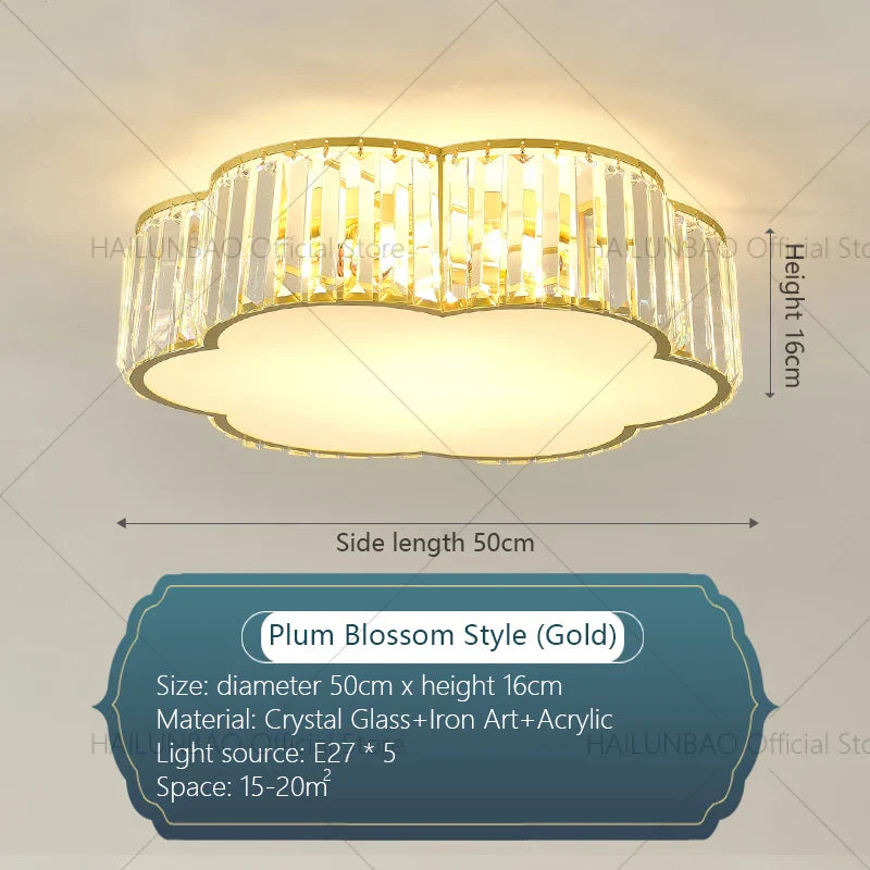 Afralia™ Crystal Zen Ceiling Light for Living Room, Bedroom, and Dining Room