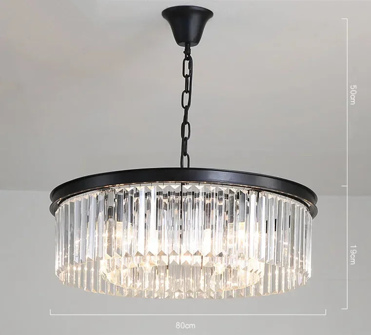 Afralia™ Metal Crystal Pendant Light Chandelier for Living Room, LED Hanging Lamp