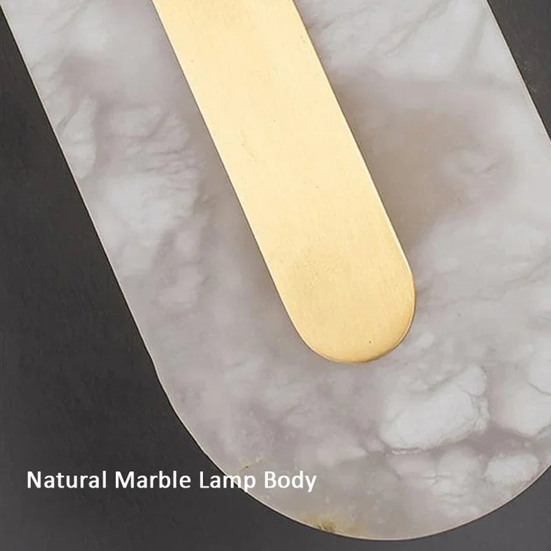 Afralia™ Gold Marble Living Room LED Wall Lamp