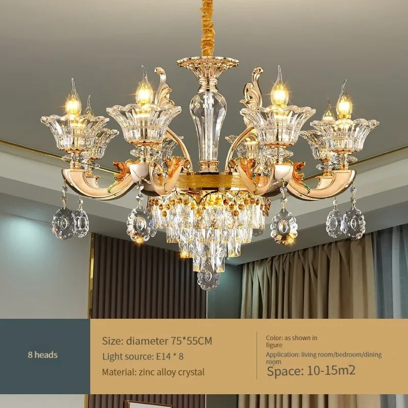 Afralia™ Crystal Chandelier Ceiling Light for Living, Dining, and Bedroom