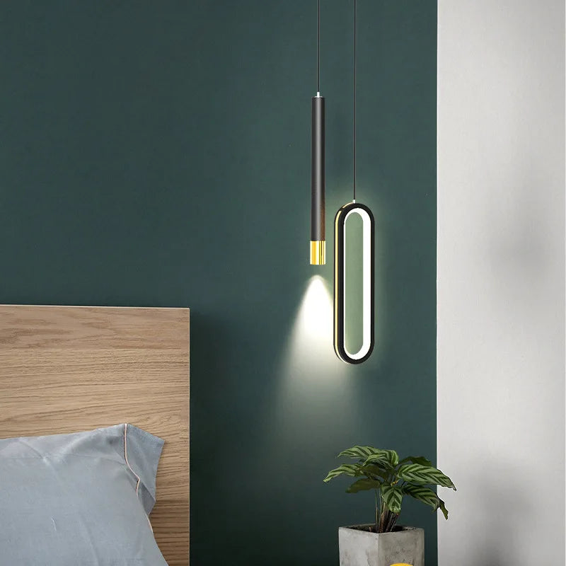 Afralia™ Black Pendant Lamps: Modern Bedroom Lighting with Long Cable