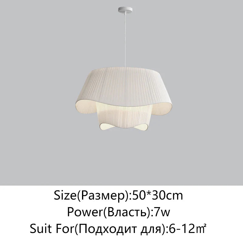 Afralia™ Cream Fabric Chandelier: Retro Nordic Attic Light for Bedroom, Living Room, Dining Room