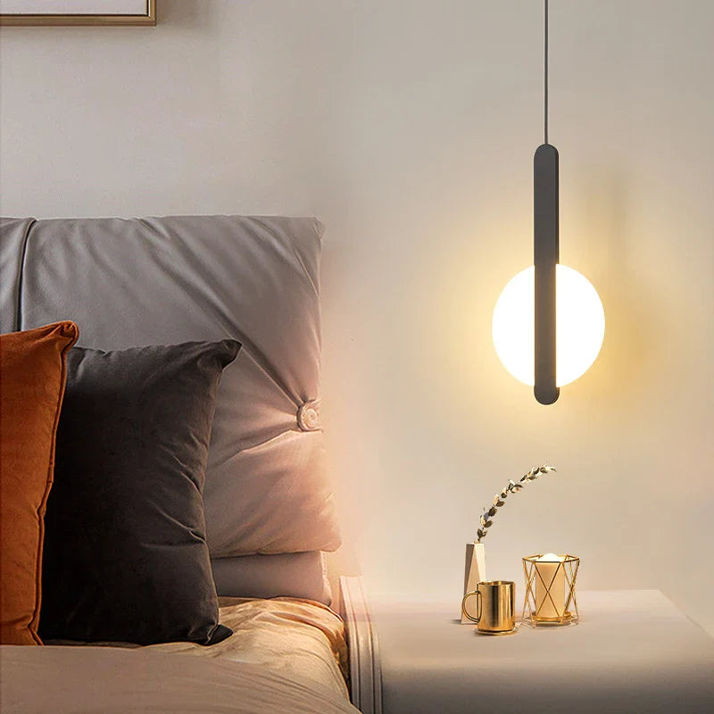 Afralia™ Nordic Black LED Chandelier Minimalist Art Acrylic Lighting for Home, Restaurant, Bar