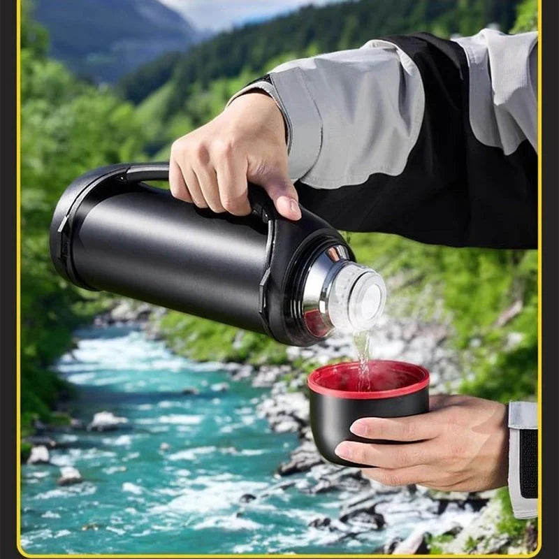 Afralia™ 1.2L Vacuum Thermos Flask for Outdoor Camping & Travel