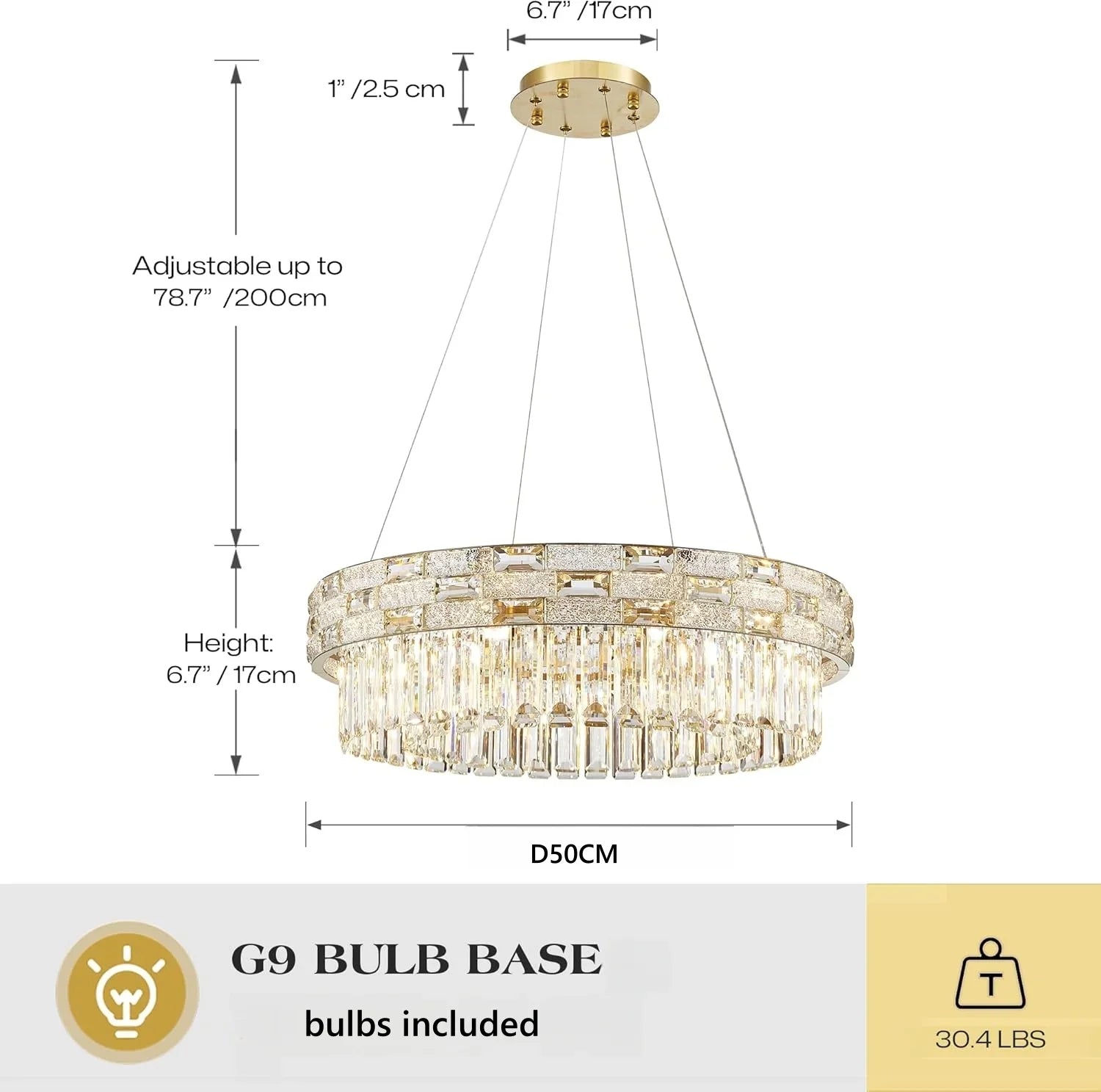 Afralia™ Gold Crystal Chandelier for Luxury Living Room & Kitchen Island