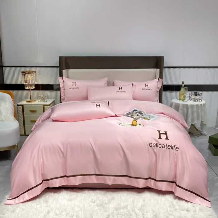 Afralia™ Silk Bedding Set: Washed Ice-Cream Satin Four-Piece, Skin-Friendly & Breathable Sheets