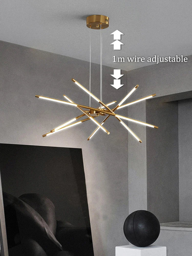 Afralia™ Remote Control LED Chandelier for Living Room, Bedroom, Kitchen - Modern Ceiling Pendant Light