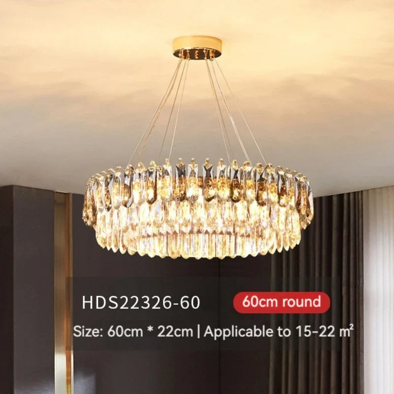 Afralia™ Gold Crystal Chandelier: Luxury Lighting for Dining Living Bedroom Kitchen Island