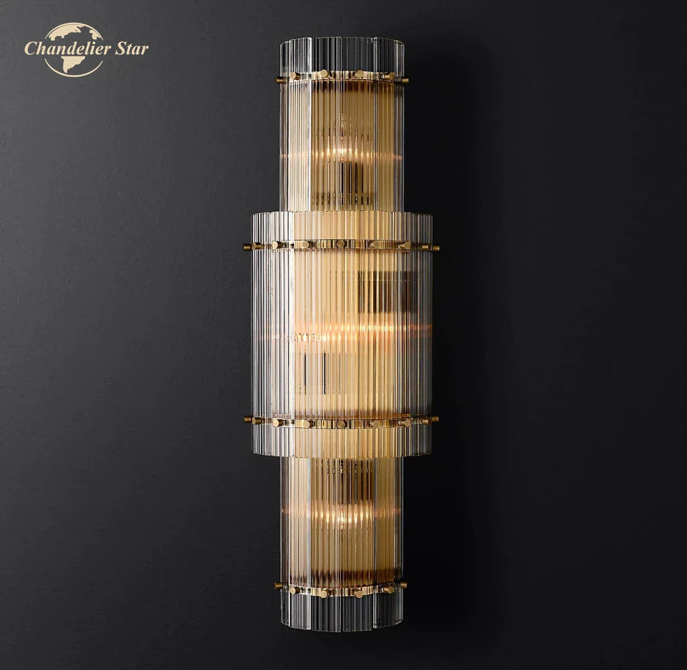 Afralia™ LED Glass San Marco Round Wall Lamp for Living Room Bedroom Bathroom Decor