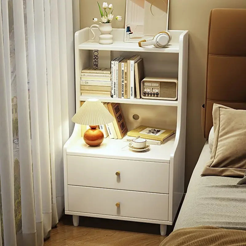 Afralia™ Solid Wood Bedside Tables: Narrow Study & Bedroom Cabinets for Simple Storage & Style
