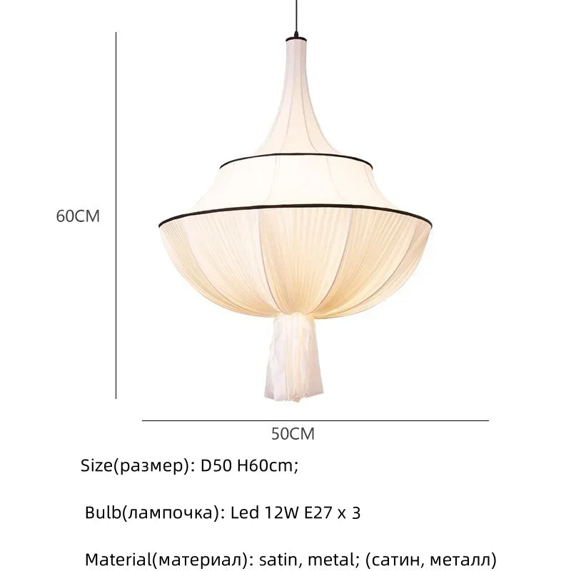 Afralia™ Creamy E27 Foyer Chandelier: French-Inspired LED Pendant Lights for Bedroom, Art Decor Lampara