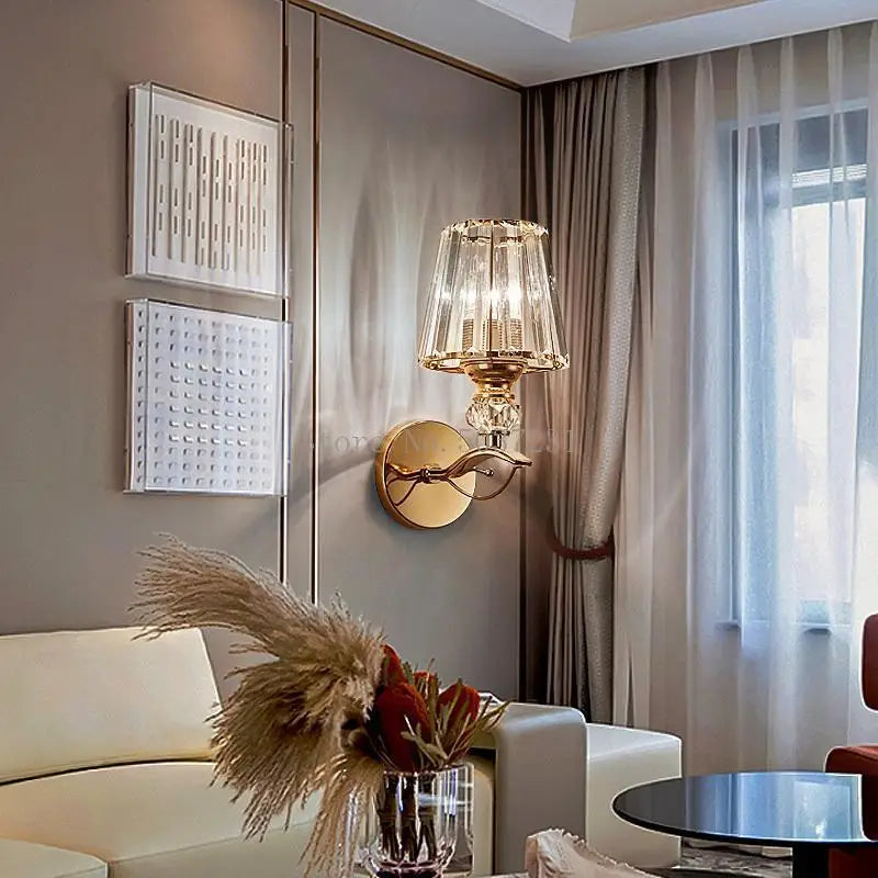 Afralia™ Crystal Glass Wall Lamp for Bedroom Living Room Staircase