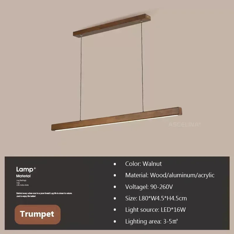Afralia™ Wood LED Pendant Chandelier for Living Dining Room Kitchen