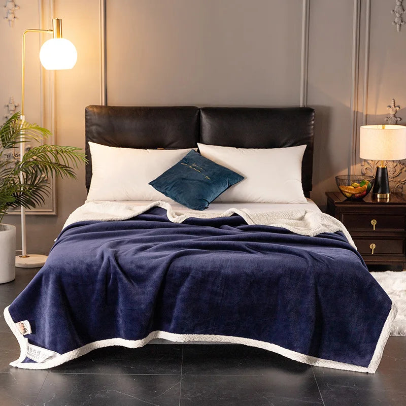Afralia™ Double-Layer Velvet Sofa Blanket: Luxuriously Warm & Skin-Friendly